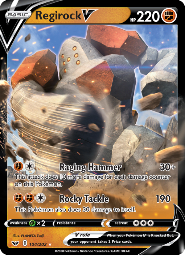 Regirock V Holo Rare V (104/202) swsh1