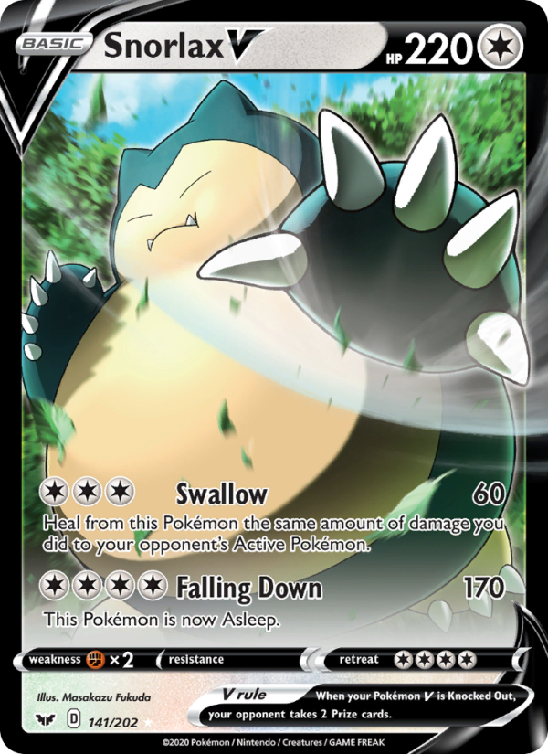 Snorlax V Holo Rare V (141/202) swsh1