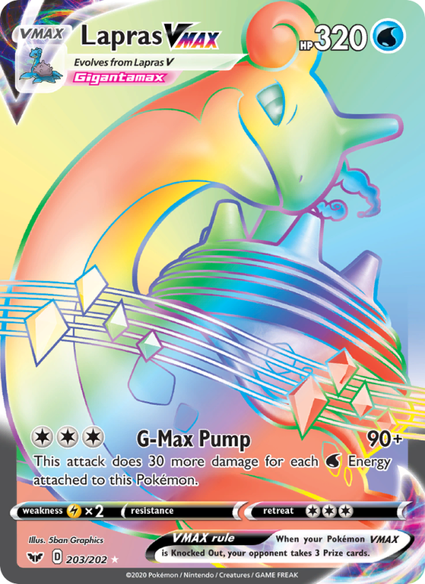 Lapras VMAX Secret Rare (203/202) swsh1