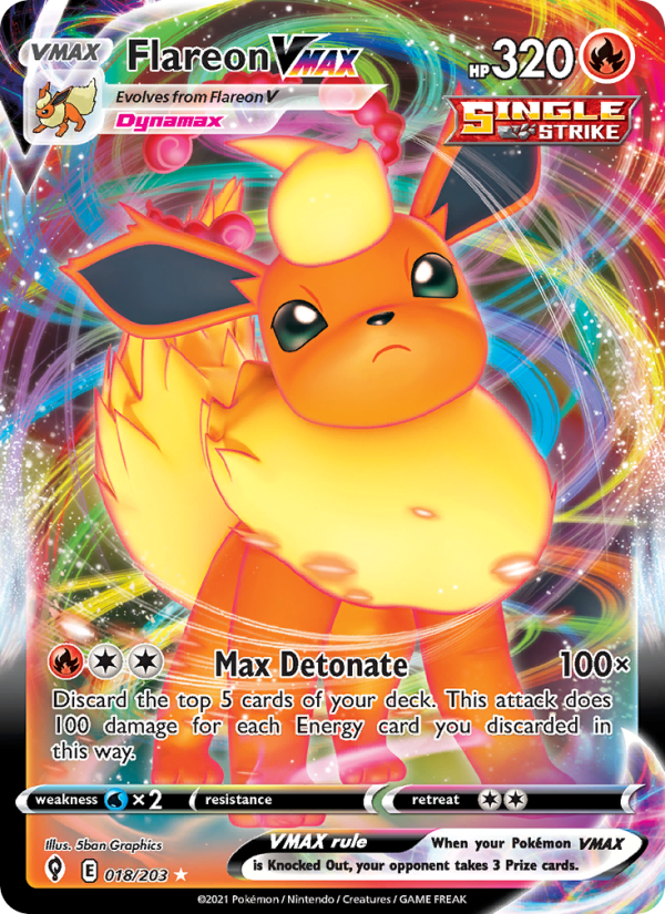 Flareon VMAX Holo Rare VMAX (18/203) swsh7