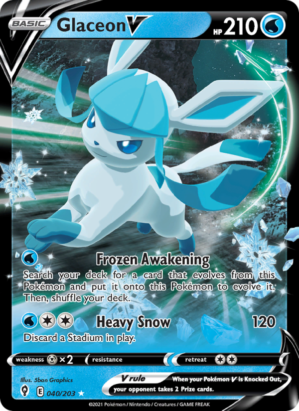 Glaceon V Holo Rare V (40/203) swsh7