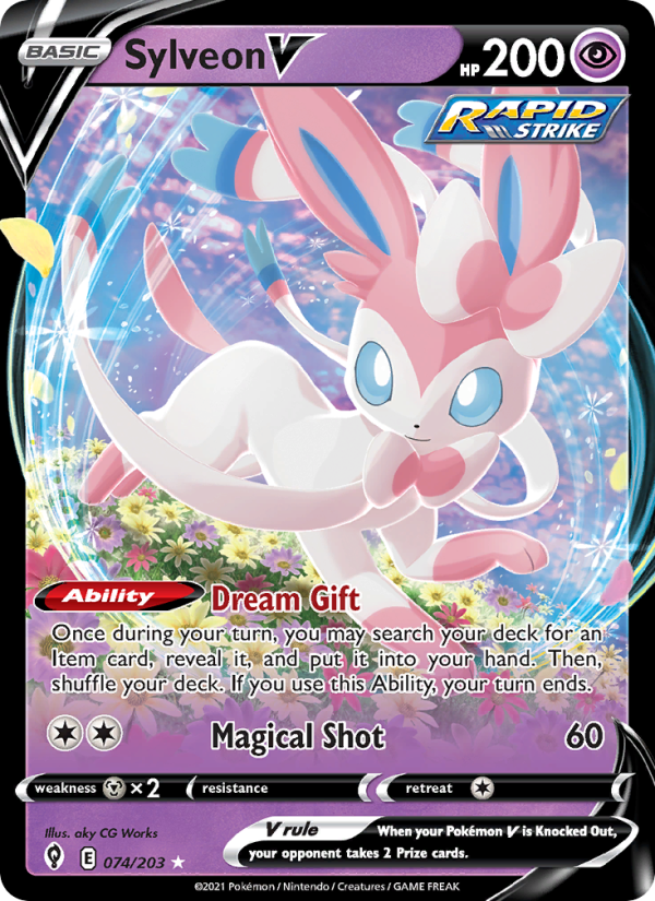 Sylveon V Holo Rare V (74/203) swsh7