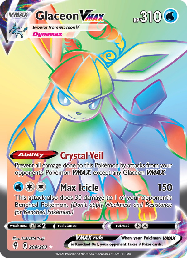 Glaceon VMAX Secret Rare (208/203) swsh7