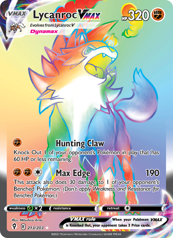Lycanroc VMAX Secret Rare (213/203) swsh7