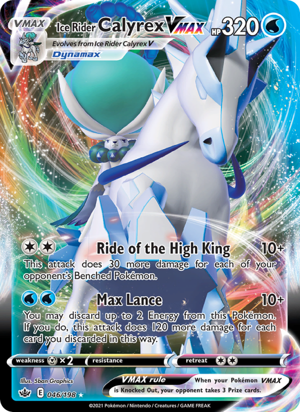 Ice Rider Calyrex VMAX Holo Rare VMAX (46/198) swsh6