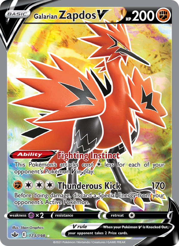 Galarian Zapdos V Ultra Rare (173/198) swsh6
