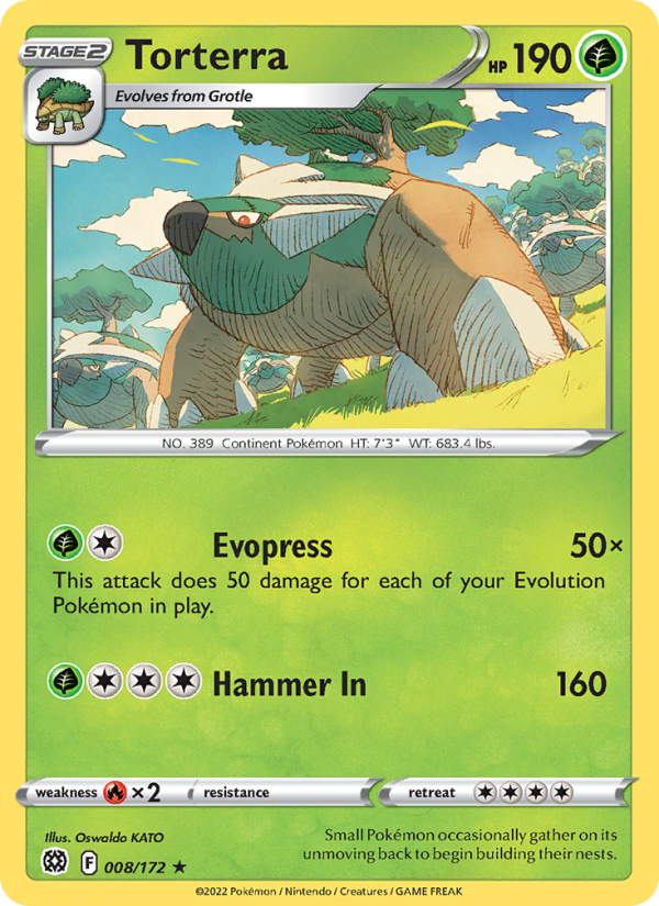 Torterra Holo Rare (008/172) swsh9