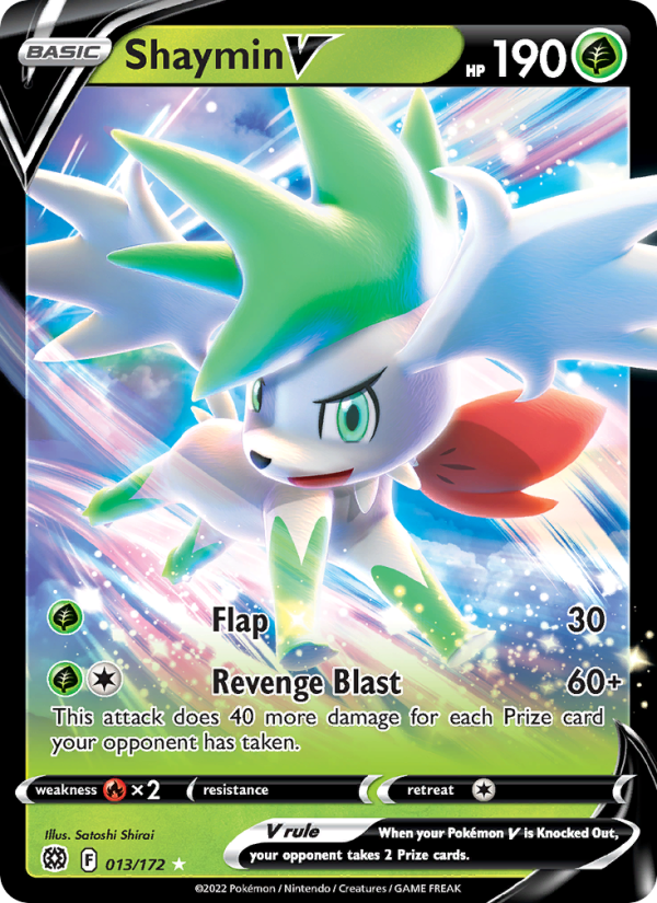 Shaymin V Holo Rare V (013/172) swsh9