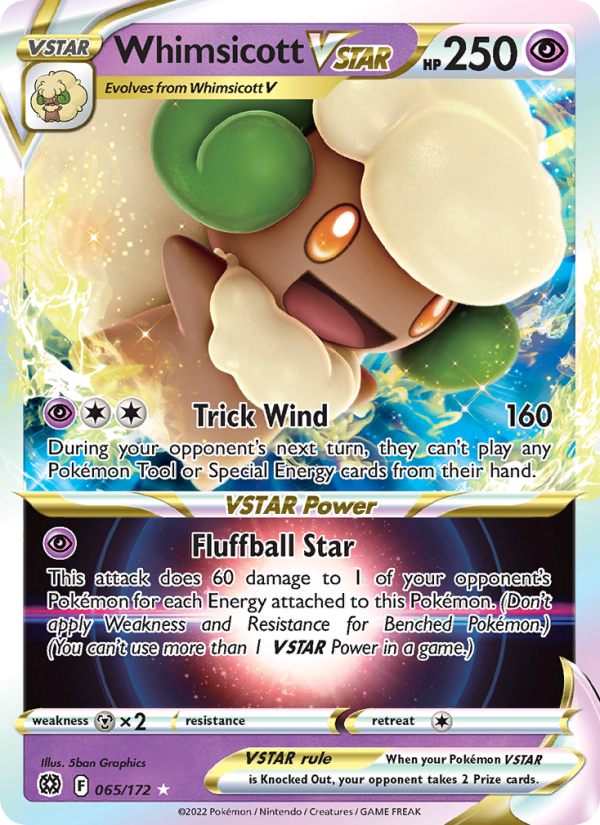 Whimsicott VSTAR Holo Rare VSTAR (065/172) swsh9