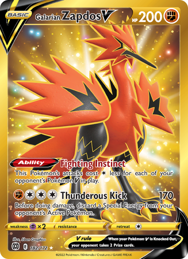 Galarian Zapdos V Secret Rare (182/172) swsh9