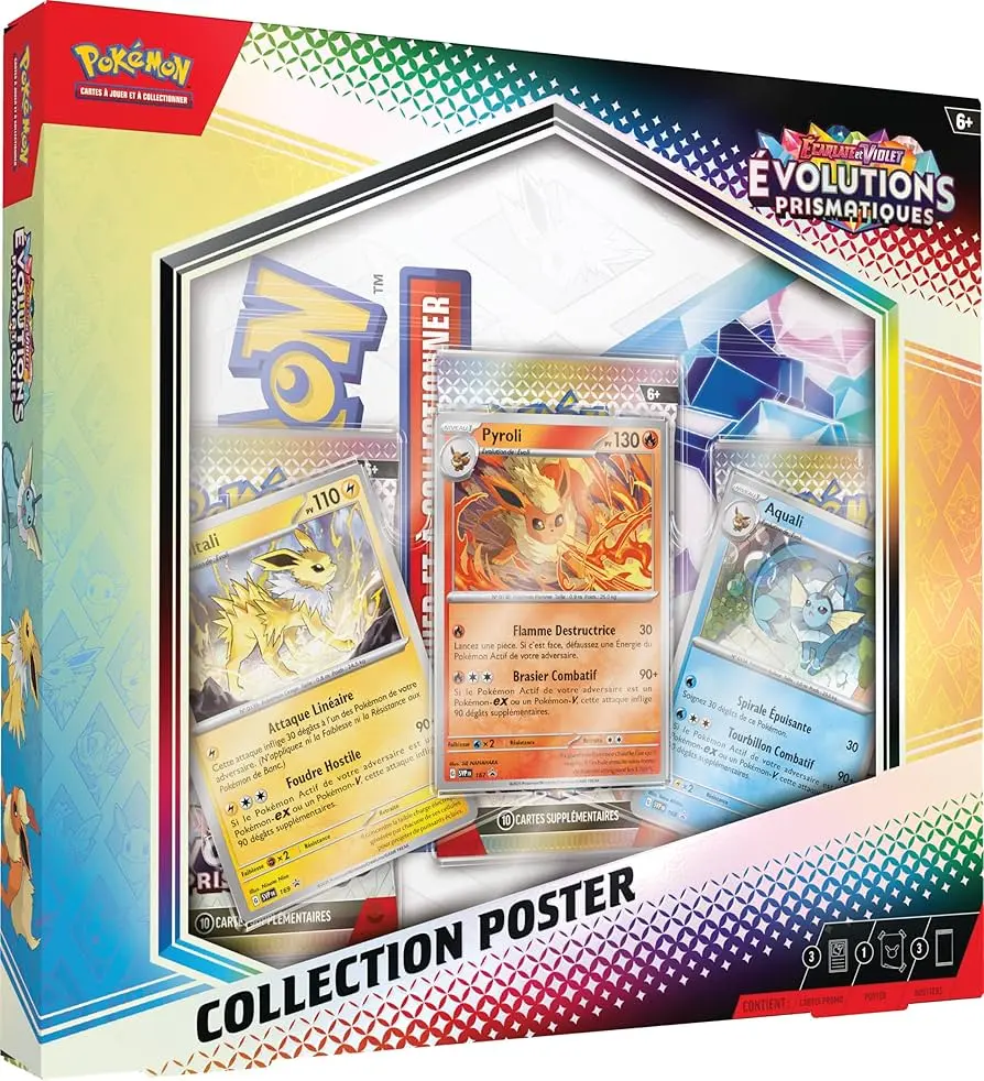 Coffret Poster Evolutions Prismatiques Ev8.5 / Carte Pokemon Vf