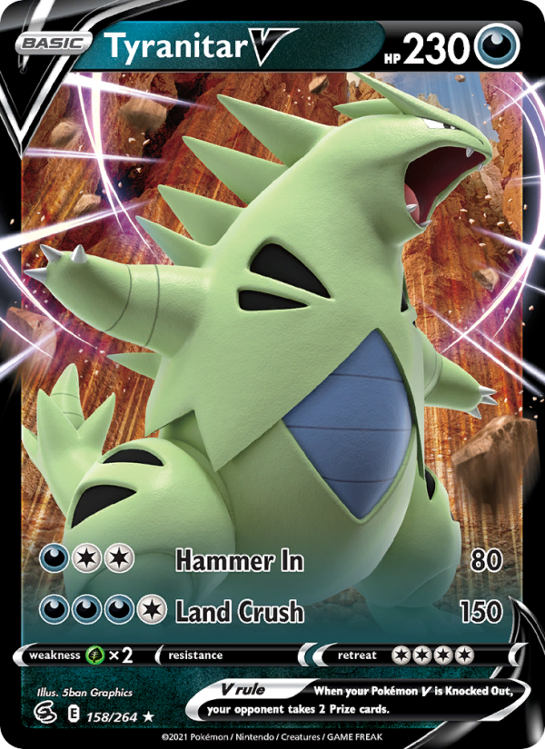 Tyranitar V Holo Rare V (158/264) swsh8