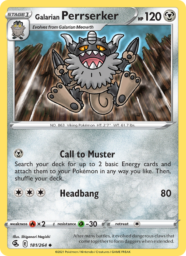 Galarian Perrserker Uncommon (181/264) swsh8
