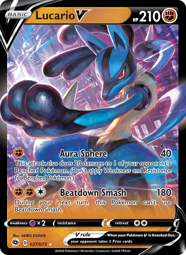 Lucario V Holo Rare V (27/70) swsh3.5