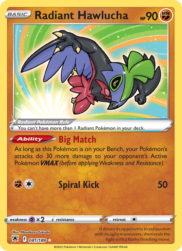 Radiant Hawlucha Radiant Rare (081/189) swsh10
