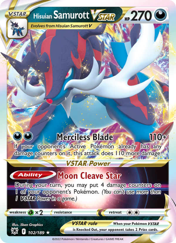 Hisuian Samurott VSTAR Holo Rare VSTAR (102/189) swsh10
