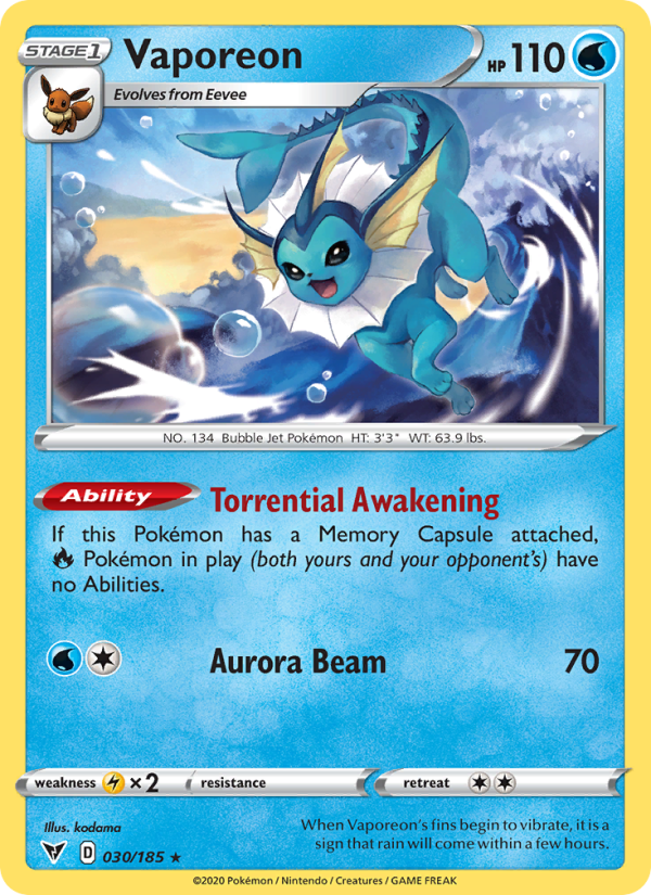 Vaporeon Rare (30/185) swsh4