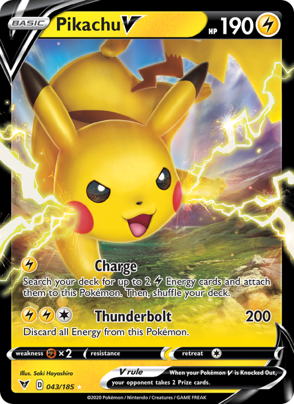 Pikachu V Holo Rare V (43/185) swsh4