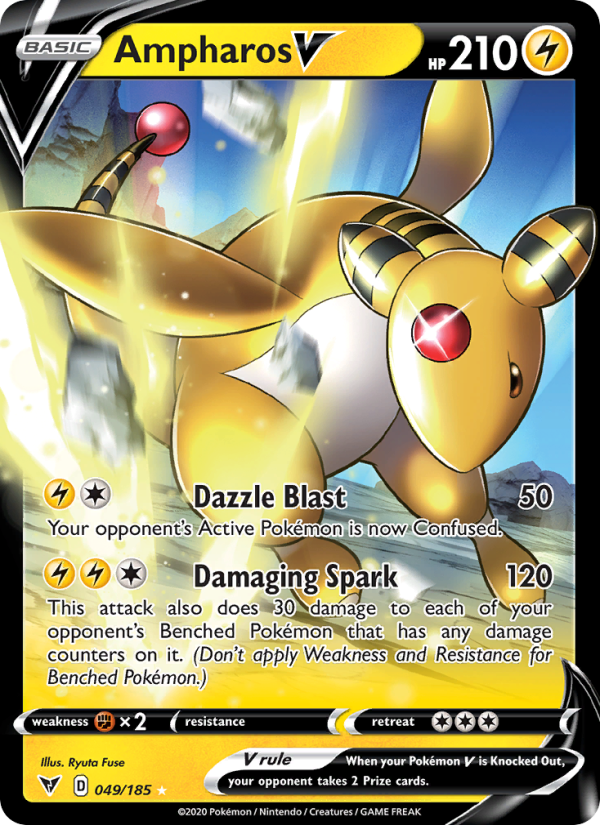 Ampharos V Holo Rare V (49/185) swsh4