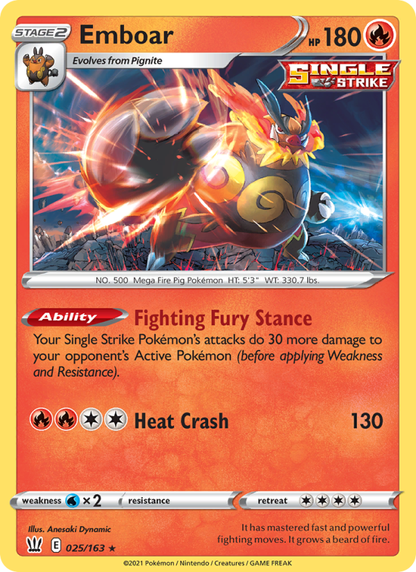 Emboar Holo Rare (25/163) swsh5