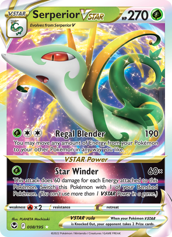 Serperior VSTAR Holo Rare VSTAR (008/195) swsh12