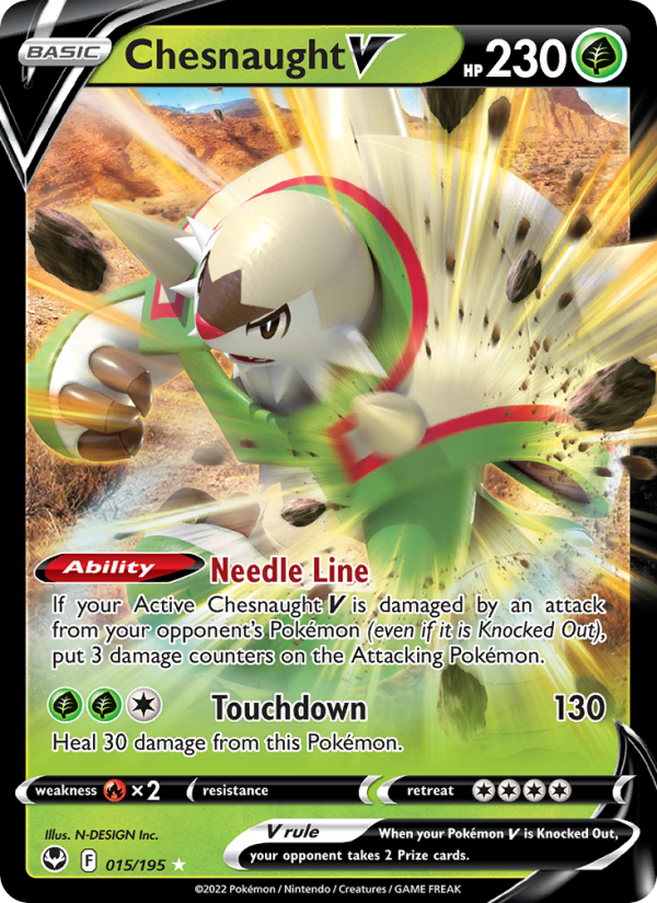 Chesnaught V Holo Rare V (015/195) swsh12