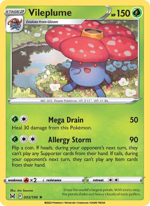 Vileplume Holo Rare (003/196) swsh11