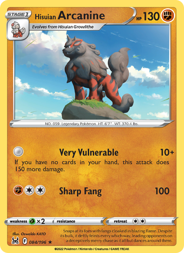 Hisuian Arcanine Holo Rare (084/196) swsh11