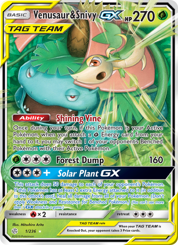 Venusaur & Snivy GX Ultra Rare (1/236) sm12