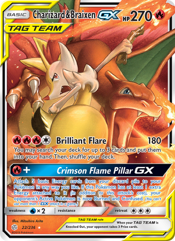 Charizard & Braixen GX Ultra Rare (22/236) sm12