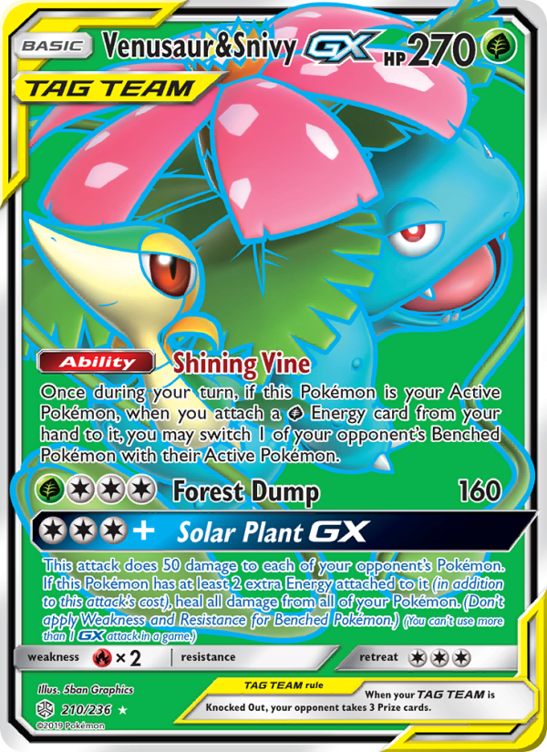 Venusaur & Snivy GX Ultra Rare (210/236) sm12