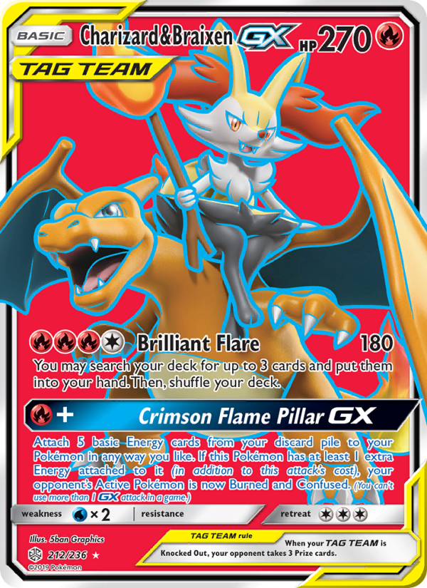 Charizard & Braixen GX Ultra Rare (212/236) sm12
