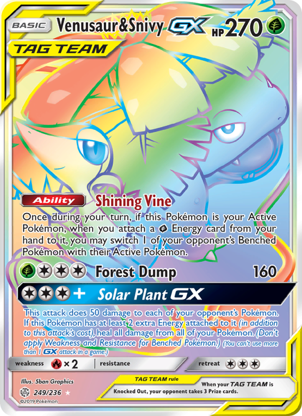 Venusaur & Snivy GX Secret Rare (249/236) sm12
