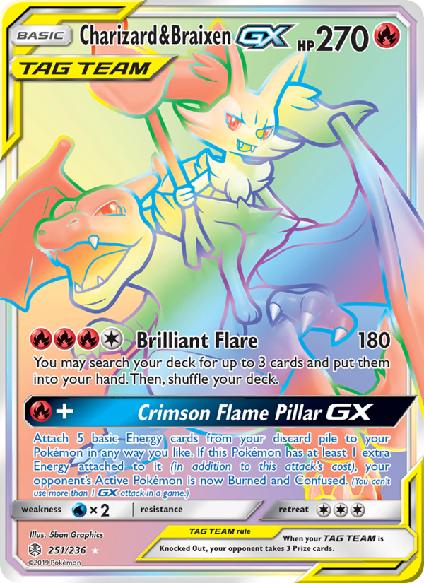 Charizard & Braixen GX Secret Rare (251/236) sm12