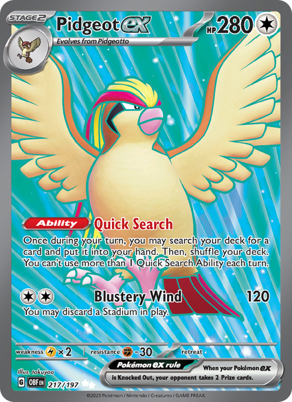 Pidgeot ex Ultra Rare (217/197) sv03