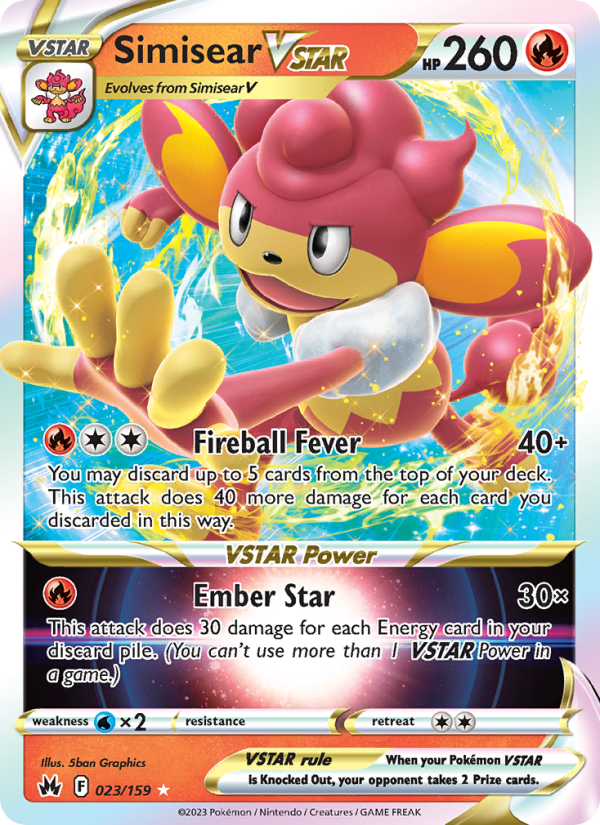Simisear VSTAR Holo Rare VSTAR (023/159) swsh12.5