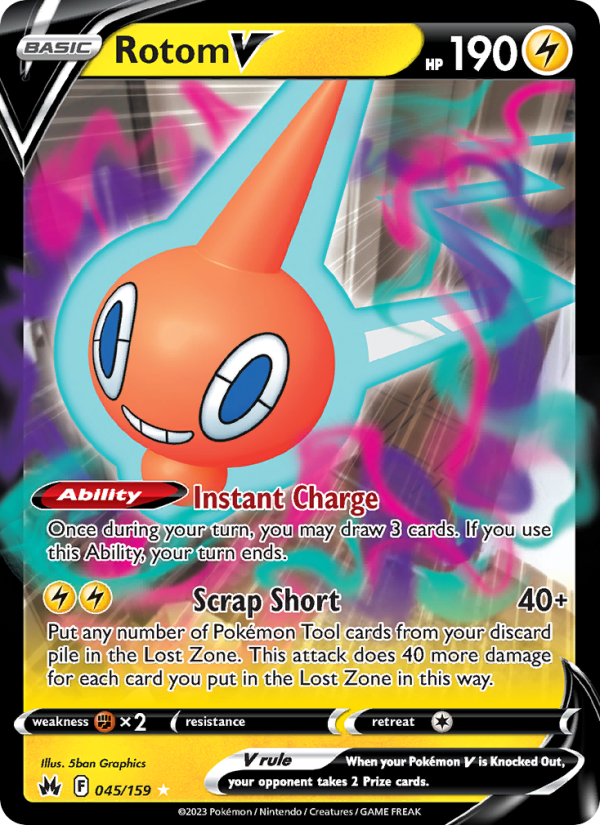 Rotom V Holo Rare V (045/159) swsh12.5