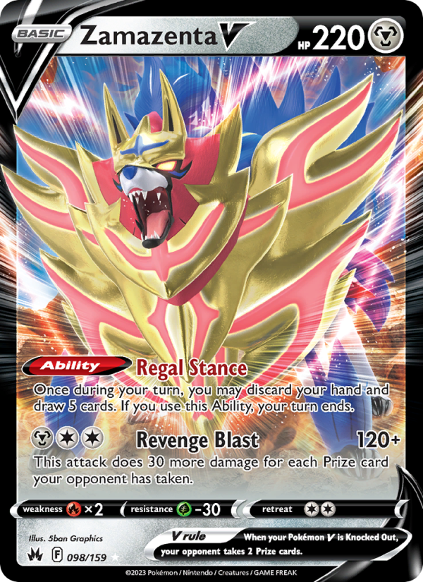 Zamazenta V Holo Rare V (098/159) swsh12.5