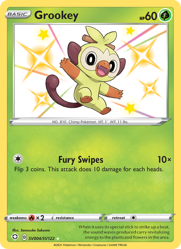 Grookey Shiny rare (SV004/72) swsh4.5