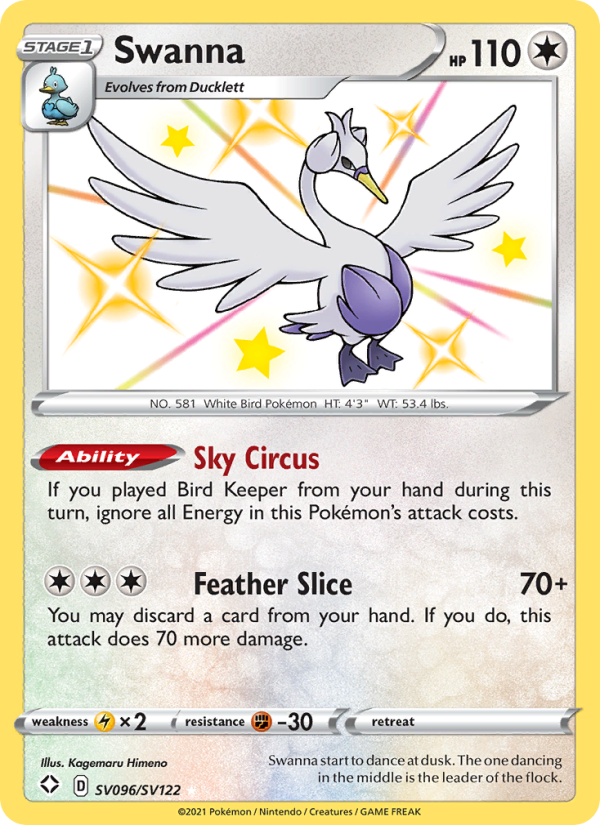 Swanna Shiny rare (SV096/72) swsh4.5