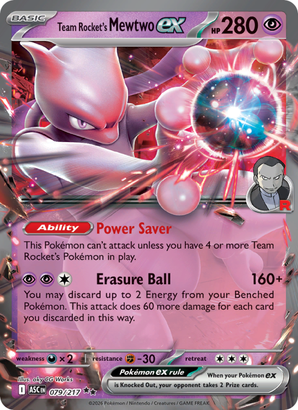 Team Rocket's Mewtwo ex Double rare (079/217) me02.5