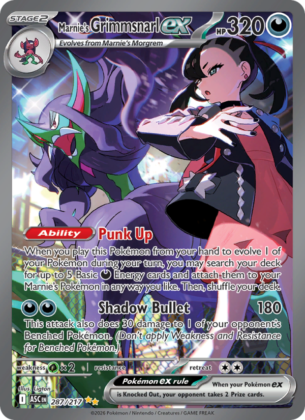 Marnie's Grimmsnarl ex Special illustration rare (287/217) me02.5