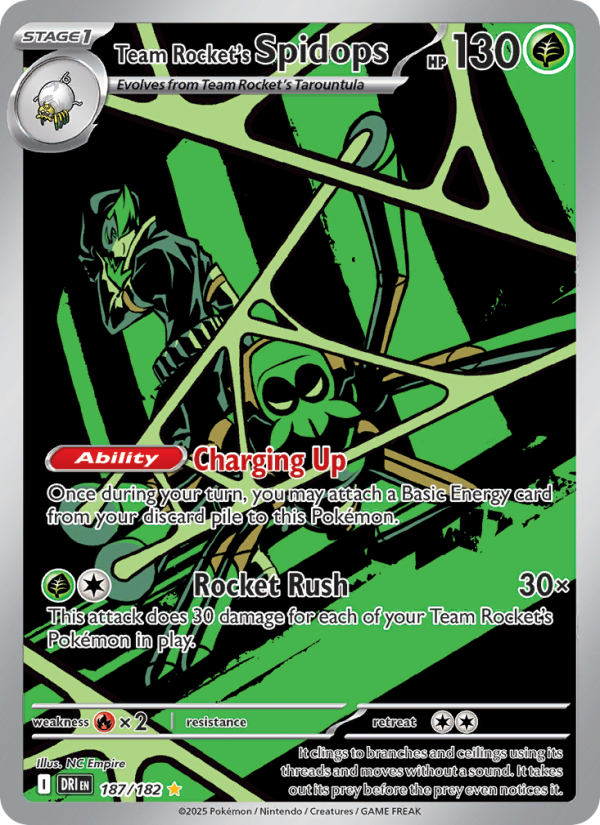 Team Rocket's Spidops Illustration rare (187/182) sv10