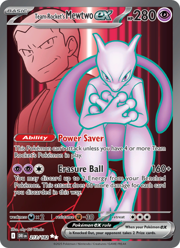 Team Rocket's Mewtwo ex Ultra Rare (213/182) sv10