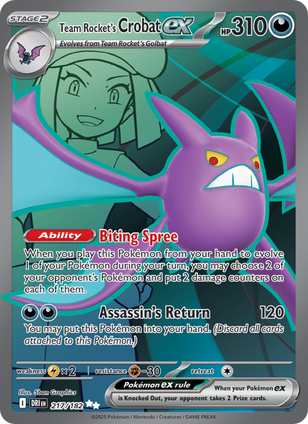 Team Rocket's Crobat ex Ultra Rare (217/182) sv10