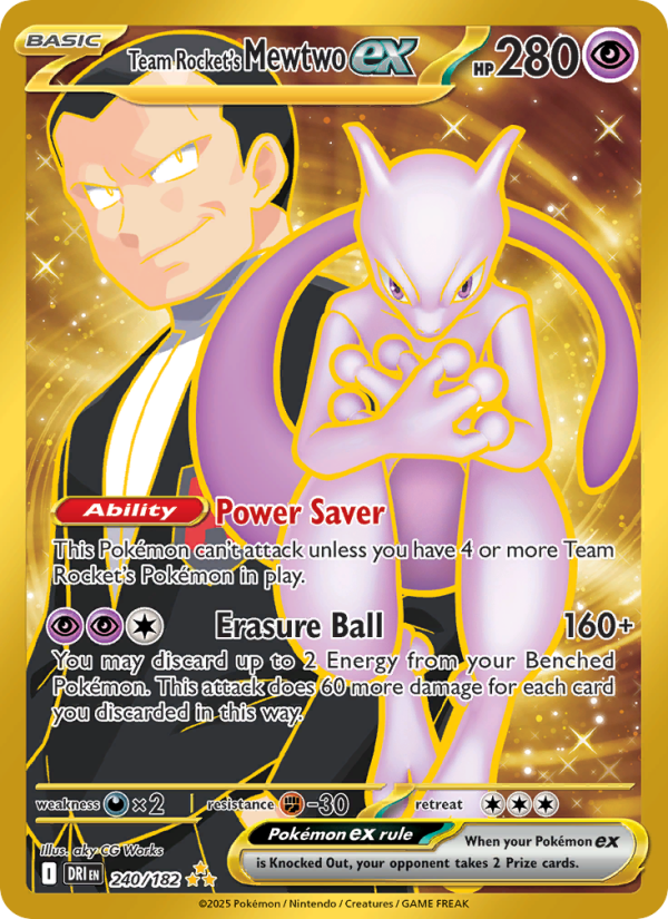 Team Rocket's Mewtwo ex Hyper rare (240/182) sv10
