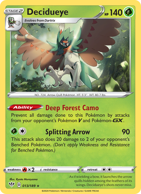 Decidueye Holo Rare (13/189) swsh3