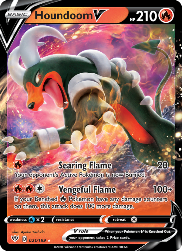 Houndoom V Holo Rare V (21/189) swsh3