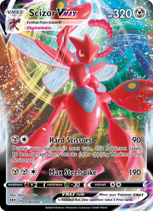 Scizor VMAX Holo Rare VMAX (119/189) swsh3