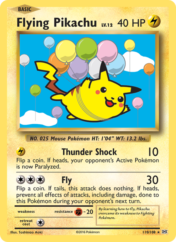 Flying Pikachu Secret Rare (110/108) xy12